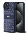 DKNY Textured Tonal Stripe Back Case - iPhone 15 (6.1") - Blauw