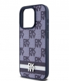 DKNY Checkered Printed Stripe Back Case - iPhone 15 (6.1") Blauw