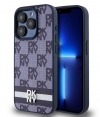 DKNY Checkered Printed Stripe Back Case - iPhone 15 Pro - Blauw