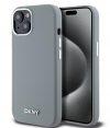 DKNY Silicone Metal Logo Back Case - iPhone 15 (6.1") - Grijs