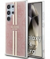 Guess 4G Gold Stripe Back Case - Samsung Galaxy S24 Ultra - Roze
