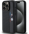 BMW M Perforated Tricolor Back Case - iPhone 15 Pro (6.1") Zwart