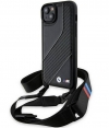 BMW M Carbon Stripe met Strap - Apple iPhone 15 (6.1") - Zwart
