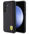 Ferrari Carbon Printed Stripe Back Case - Galaxy S24 Plus - Zwart