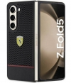 Ferrari Perforated Line Back Case - Galaxy Z Fold 5 (F946) Zwart