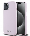 DKNY Silicone Metal Logo Back Case - iPhone 15 (6.1") - Roze