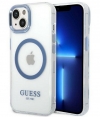 Guess Translucent MagSafe Back Case iPhone 14 Plus (6.7") - Blauw