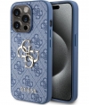 Guess 4G Metal Logo Back Case - iPhone 15 Pro Max (6.7") - Blauw
